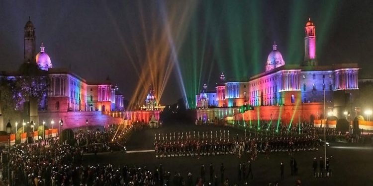 Christie Laser Projectors Elevate Beating Retreat Ceremony with Captivating Visuals on the Iconic Secretariat Building