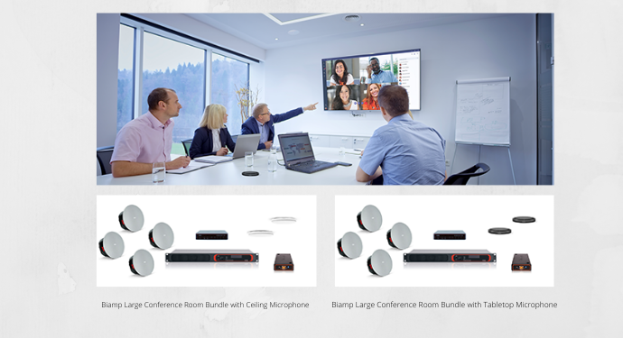 Four Complete Biamp Conference Room Bundles Certified for Microsoft Teams