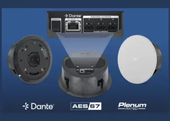 Extron Introduces a New PoE Powered Ceiling Speaker System with Dante and DSP